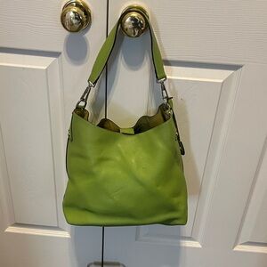 Vintage Dooney Burke Green Leather Shoulder Bag